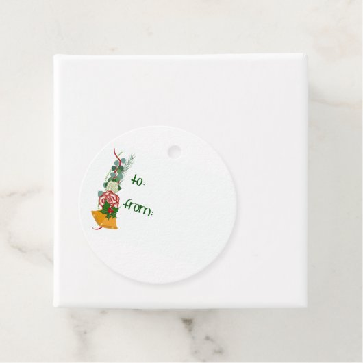 Gold Bells Christmas Gift Label (In situ)