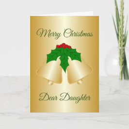 Gold Bells Daughter-kerst Feestdagen Kaart