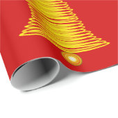 Gold Bells on Red Wrapping Paper Cadeaupapier (Rol Hoek)