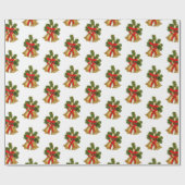Gold Bells Retro-kerstpapier met onmiddellijke ver Cadeaupapier (Vlak)