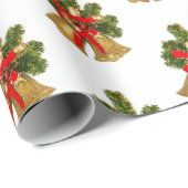 Gold Bells Retro-kerstpapier met onmiddellijke ver Cadeaupapier (Rol Hoek)