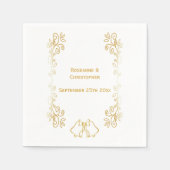 Gold Bells Scrollwork bruiloft receptie Servet (Voorkant)