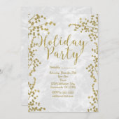 Gold Berries Holiday Party Winteruitnodigingen Kaart (Voorkant / Achterkant)