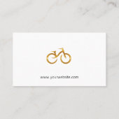 Gold Bicycle Logo | Verkoper repareren Winkel Afsprakenkaartje (Achterkant)