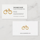 Gold Bicycle Logo | Verkoper repareren Winkel Afsprakenkaartje (Voorkant / Achterkant)