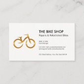 Gold Bicycle Logo | Verkoper repareren Winkel Afsprakenkaartje (Voorkant)
