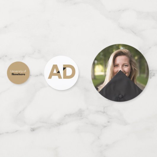 Gold Big Bold Angle Cut Afstuderen Confetti (Voorkanten)