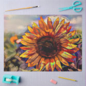 Gold Big Sunflower Elegant Collectie Tissuepapier (Craft)