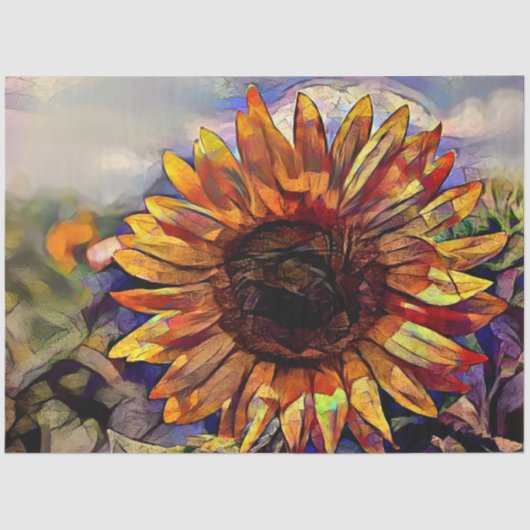 Gold Big Sunflower Elegant Collectie Tissuepapier (Voorkant)