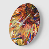 Gold Big Yellow Sunflower Elegant Collectie Grote Klok (Hoek)