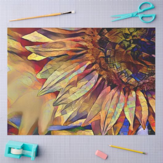 Gold Big Yellow Sunflower Elegant Collectie Tissuepapier (Craft)