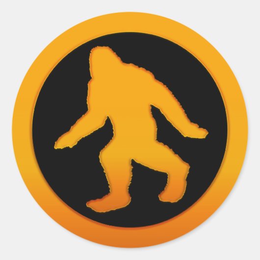 Gold Bigfoot Ronde Sticker (Voorkant)