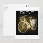 Gold Bike Ride Briefkaart (Voorkant / Achterkant)