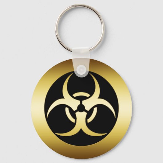 GOLD BIO-HARZARD SYMBOL SLEUTELHANGER (Voorkant)
