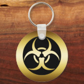 GOLD BIO-HARZARD SYMBOL SLEUTELHANGER (Voorkant)