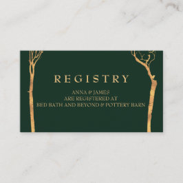 Gold Birch Tree Wedding Registry Kaart