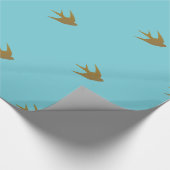 Gold Bird Print Cadeaupapier (Hoek)