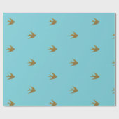 Gold Bird Print Cadeaupapier (Vlak)