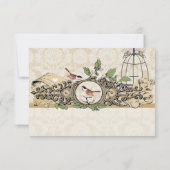 Gold Birdcage Damask Acorn  Tortelduifjes RSVP (Achterkant)