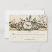 Gold Birdcage Damask Acorn  Tortelduifjes RSVP (Voorkant)
