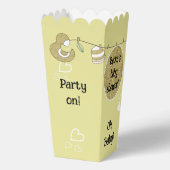 Gold Birds Baby shower Favor Boxes Bedankdoosjes (Achterkant)