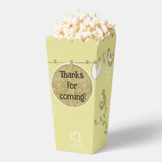 Gold Birds Baby shower Favor Boxes Bedankdoosjes (Popped)
