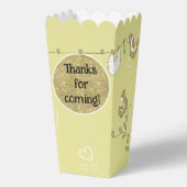 Gold Birds Baby shower Favor Boxes Bedankdoosjes (Voorkant)
