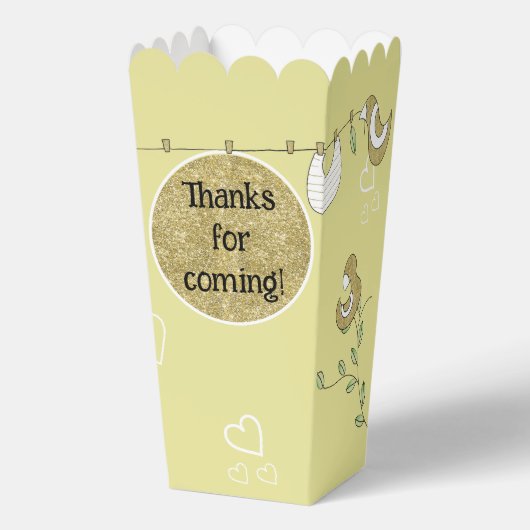 Gold Birds Baby shower Favor Boxes Bedankdoosjes (Voorkant)