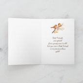 Gold Birds Best Friend Friendship Birthday Kaart (Binnen)
