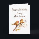 Gold Birds Best Friend Friendship Birthday Kaart<br><div class="desc">Cute Sparrow Bird Quote for your Best Friend's Birthday with inside; Friends are special from young ones to old but you are a Best Friend more precious than gold!</div>