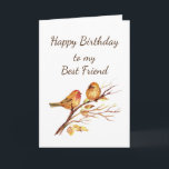 Gold Birds Best Friend Friendship Birthday Kaart<br><div class="desc">Cute Sparrow Bird Quote for your Best Friend's Birthday with inside; Friends are special from young ones to old but you are a Best Friend more precious than gold!</div>