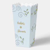 Gold Birds Blue Baby shower Bedankdoosjes (Achterkant)