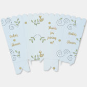 Gold Birds Blue Baby shower Bedankdoosjes (Ongevouwen)