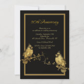 Gold Birds Invitation Kaart (Voorkant)