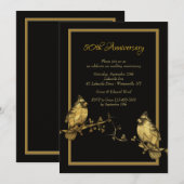 Gold Birds Invitation Kaart (Voorkant / Achterkant)