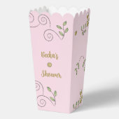 Gold Birds Roze Baby shower Bedankdoosjes (Achterkant)