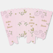 Gold Birds Roze Baby shower Bedankdoosjes (Ongevouwen)