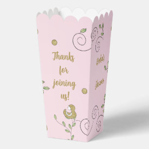 Gold Birds Roze Baby shower Bedankdoosjes