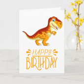Gold Birthday Dinosaur Kaart (Gele Bloem)