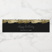 Gold Birthday elk jaar Etiket waterflesje (Enkel label)