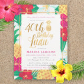 Gold Birthday Luau Party-uitnodigingen Kaart