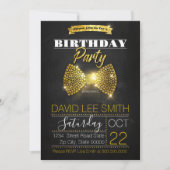 Gold Birthday Party Diamonds stropdas Kaart (Voorkant)