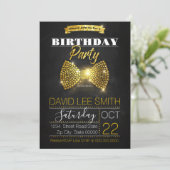Gold Birthday Party Diamonds stropdas Kaart (Staand voorkant)