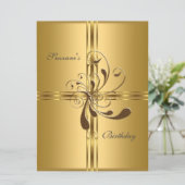 Gold Birthday Party Popular Kaart (Staand voorkant)