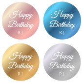 Gold Birthday Sticker | Custom Monogram Label