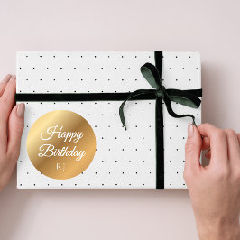 Gold Birthday Sticker | Custom Monogram Label