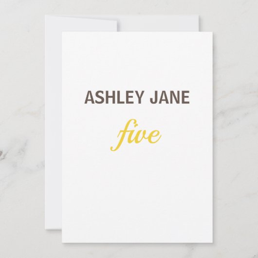 Gold Birthday Uitnodiging (Achterkant)