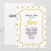 Gold Birthday Uitnodiging (Voorkant / Achterkant)