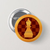 Gold Bishop Chess Piece Ronde Button 5,7 Cm (Voorkant /achterkant)