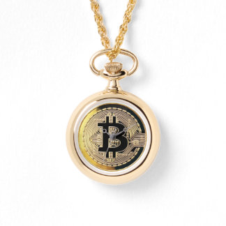 Gold Bitcoin Watch ketting